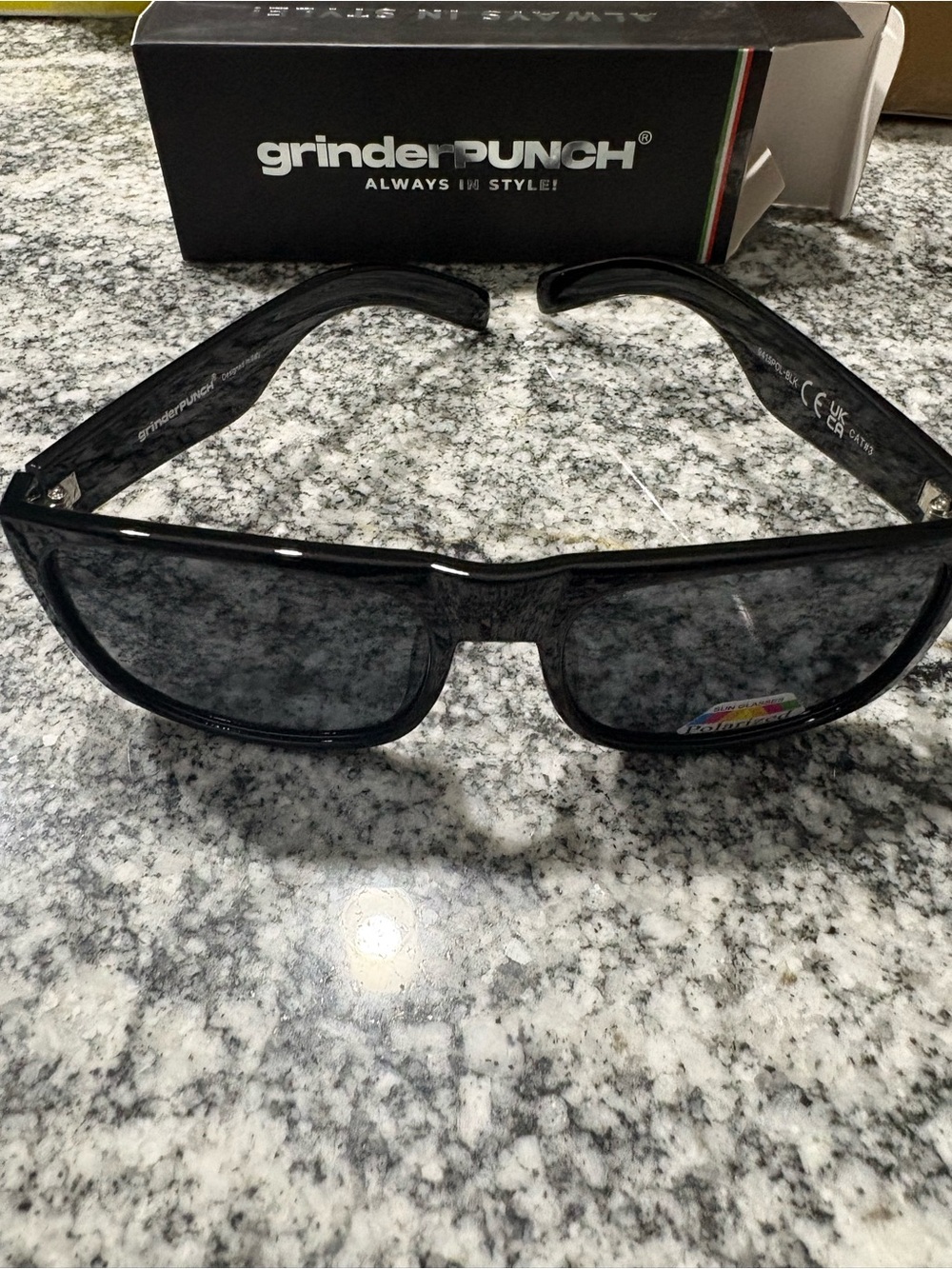 grinderPUNCH Men’s Sunglasses with Case – Black
